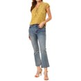 thumbnail image 2 of INSPIRE CHIC Blouse Fleurie pour Femme à Manches Courtes Cap, en Chiffon, Décontractée, à Volants, Hauts S Jaune, 2 of 7
