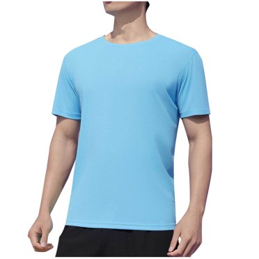 Fengqque T-Shirts pour Hommes, Paquet - Royalement Confortable - Tissu Super Doux de Qualité Supérieure - T-Shirt Classique Bien Conçu Bleu Pâle m(m)