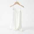 thumbnail image 2 of WEIYLL Robes pour Filles Tout-Petits Enfants Sans Manches Côtelées Dentelle Plage Pyjamas Solides Robe Blanche 8-9 Ans, 2 of 3