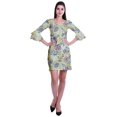 thumbnail image 2 of Moomaya Robe Courte Imprimée pour Femmes, Manches Évasées, Coupe Droite, Robes pour Femmes, Vêtements d'Été Décontractés, 2 of 6