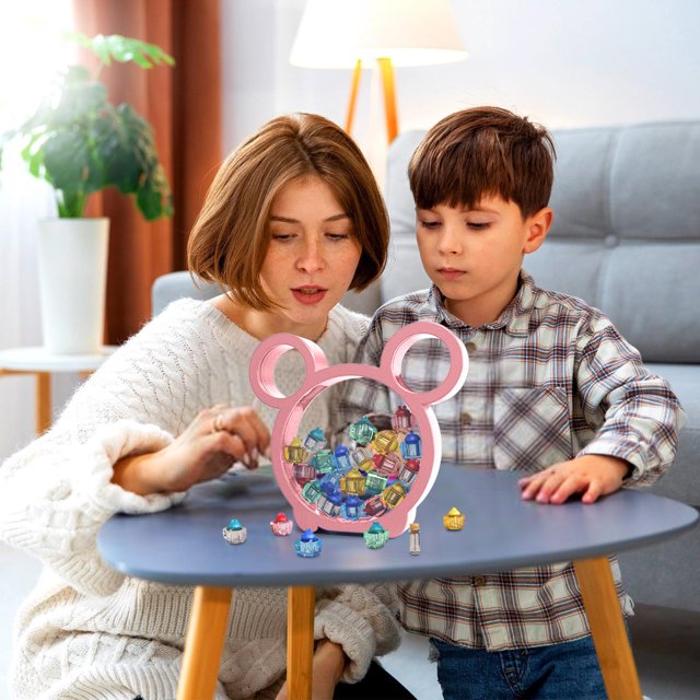 Contenants de Rangement Solution de Rangement pour Jouets pour Enfants Support de Fée des Dents Matériau ABS Souvenir Commémoratif avec Mini Dents Colorées à l'Intérieur pour Chambre