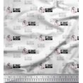 thumbnail image 1 of Soimoi Black polyester Crepe Fabric Be Smart Dont Start Text Print Fabric by the Yard 52 Inch Wide, 1 of 2
