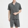 thumbnail image 1 of LSLJS Men's Pajama Set Sleepwear Lightweight Quick Dry Short Sleeve Shirts Shorts Soft Comfy Sleep Sets, Pajamas for Men Set Summer Clothes, 1 of 8