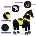 thumbnail image 4 of PonyCycle Ride on Horse Toy Kids Ride on Toys Riding Horse Toys (with Brake/ 30" Height/ Size 3) Riding Pony Rider Bouncy Animals Rocking Walking Horse Black E338, 4 of 9