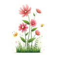 thumbnail image 1 of Ramiter Autocollant Mural Fleurs Roses Feuilles Vertes Autocollants Muraux Imperméable Autocollant Mural Vignes Florales Autocollants Muraux Pelables Autocollants Muraux Papillons pour Chambre de Bébé Chambre, 1 of 5