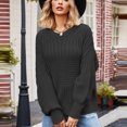 thumbnail image 1 of Dvkptbk Chandails pour Femmes Chandails d'Hiver pour Femmes Nouvelle Mode Manches Longues Col Rond Coupe Ample Chandail à Enfiler pour Femmes Vêtements en Liquidation, 1 of 7