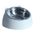 thumbnail image 1 of Bol pour Chat et Chien 15 Degrés Surélevé Antidérapant Cou Incliné Surélevé Acier Inoxydable Blanc, 1 of 5