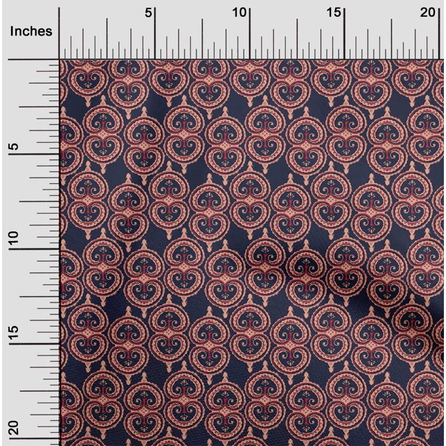 oneOone Georgette Viscose Fabric Swirl Block Decor Fabric Printed BTY 42 Inch Wide