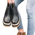 thumbnail image 1 of Bottes Plates-Formes pour Femmes avec Fermeture Éclair Latérale à la Mode pour l'Hiver Automne, 1 of 6