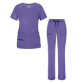 thumbnail image 1 of Adar Pro Heather Breakthrough Plus Ensemble de Sarrau pour Femmes - Haut à Col en V Amélioré et Pantalon à Multiples Poches, 1 of 7