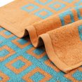 thumbnail image 2 of REGALWOVEN Geometry Patterned Bathroom Hand Towels, Cotton Absorbent Soft Towel for Hand, Face, 13 x 28 Inch Brown 4-Piece, 2 of 4