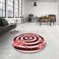 thumbnail image 4 of Ahgly Company Machine Washable Indoor Round Transitional Pastel Pink Area Rugs, 5' Round, 4 of 7