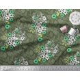 thumbnail image 2 of Soimoi Tissu Popeline de Coton à Carreaux, Feuilles & Cosmos Imprimé Floral 1 Yard 56 Pouces de Large, 2 of 3