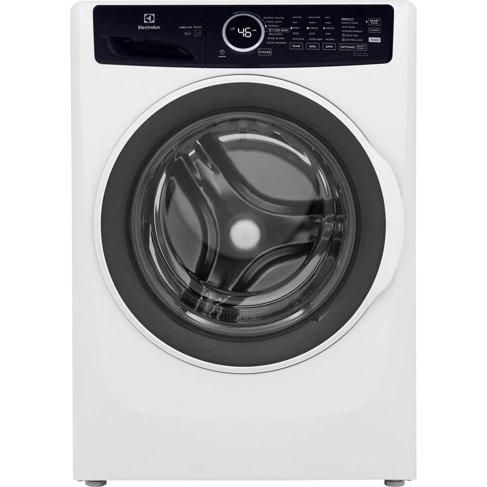 Electrolux ELFW7437AW 27 Front Load Washer with 4.5 Cu. Ft. Capacity 7 Cycles Stainless Steel Drum Water Heater 1300 RPM Delay Start Steam in White