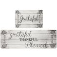 thumbnail image 2 of MeyJey Kitchen Rug Set of 2, Anti Fatigue Kitchen Mat 2 Pieces, Non Skid Waterproof Cushioned Floor Mat and Runner Rug, 17"x28"x0.5"+17"x59"x0.5", Off-White, 2 of 6