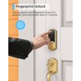 thumbnail image 3 of SMONET Smart Lock, Fingerprint Keyless Entry Door Lock Smart Deadbolt, Digital Keypad Bluetooth Electronic Biometrics for Front Door,  Auto-Lock App Control Easy to Install, GOLD, 3 of 9