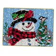 thumbnail image 1 of Snowman Latch Hook Rug s Sewing Carpet Cushion Embroidery DIY Christmas Home Scarf Snowman, 1 of 9