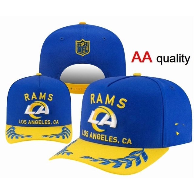 Casquette de Baseball Unisexe Ajustable Los Angeles Rams, Casquette Incurvée en Coton d'Équipe de Football, Casquette Hip-Hop Tendance, Casquette de Sport
