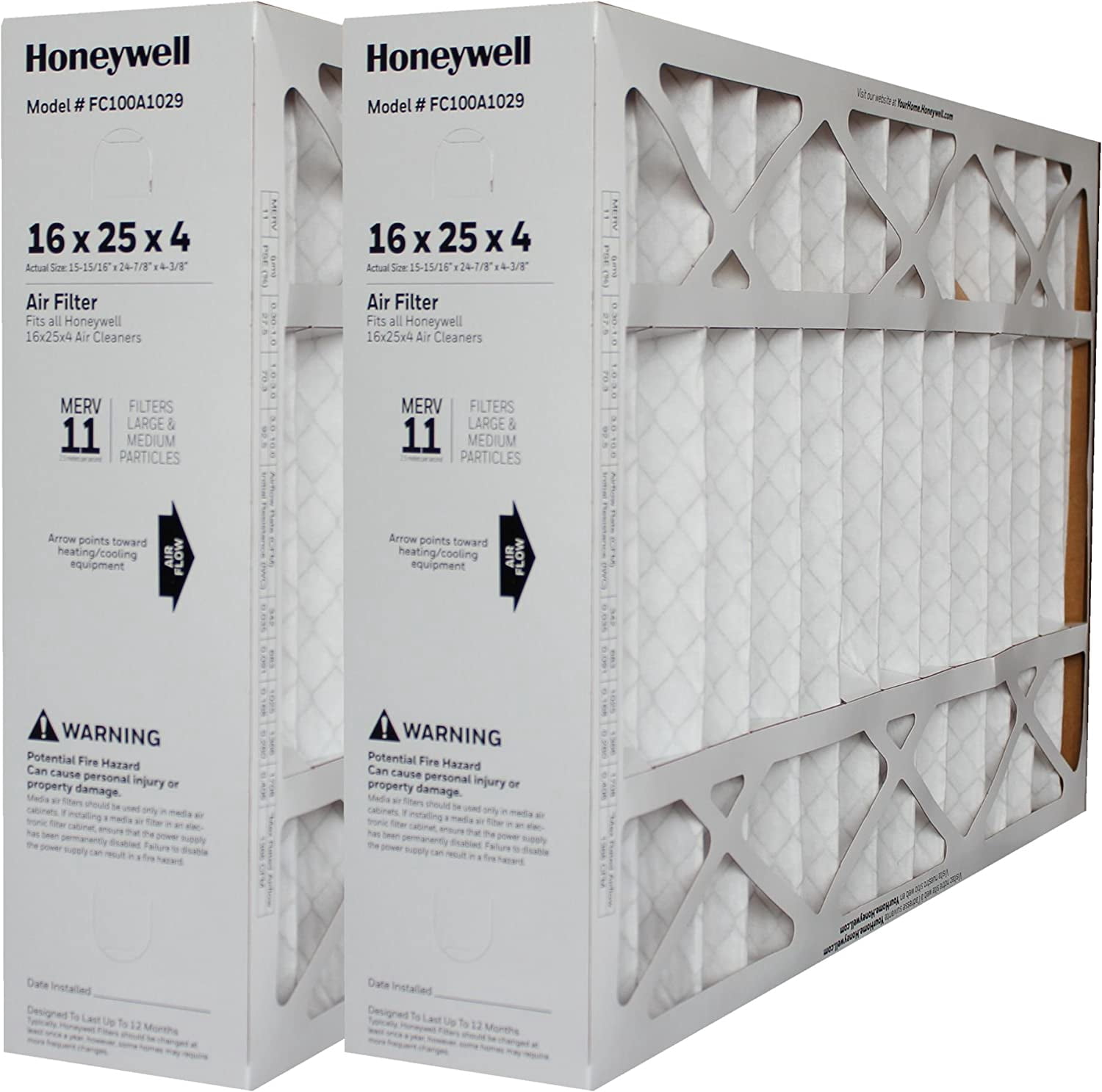 Honeywell Home FC100A1029 16x25x4 PACK OF 2
