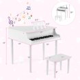 thumbnail image 2 of Gymax 30-Key Classic Baby Grand Piano Toddler Toy Wood w/ Bench & Music Rack White, 2 of 10