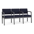 thumbnail image 1 of Lenox Chaise d'Attente de Réception en Acier à 3 Places / Acier Charbon / Bleu Marine, 1 of 5
