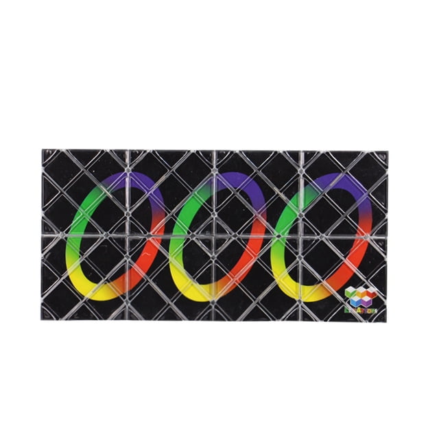 Black Portable Folding Puzzle Toy 8 Panels 3 Rings Stress Relief Sensory Fidget Board Game Focus Training Brain Teaser Travel Activity Desk Game For Adults Kids