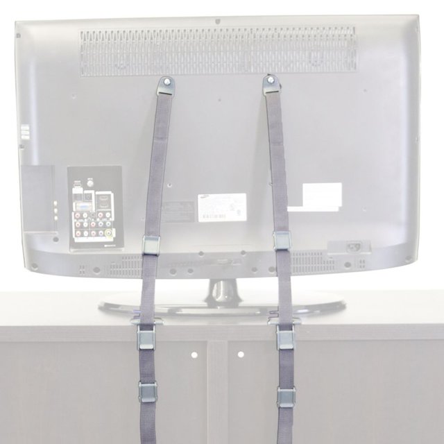 Qdos Sangles Anti-Basculement 2-en-1 pour Téléviseur - Gris
