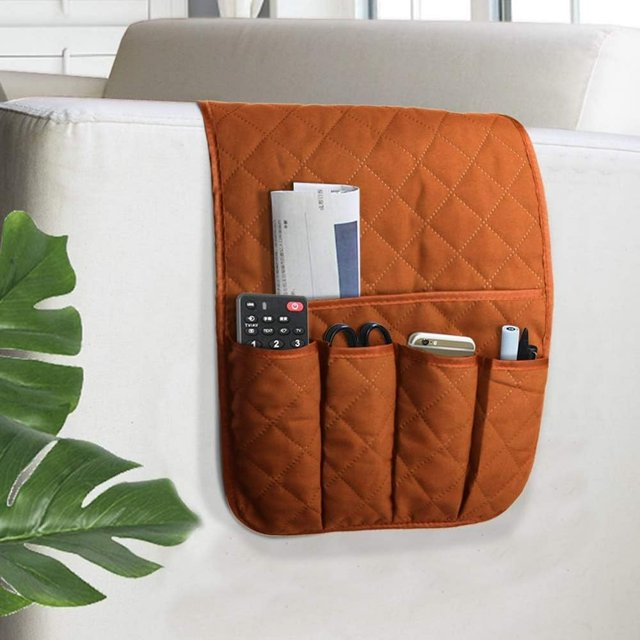 HLONK Sofa Armrest Organizer Non-Slip Arm Chair Bedside Caddy Storage Organizer for Recliner Couch with 5 Pockets for Cell Phone TV Remote Control Magazines