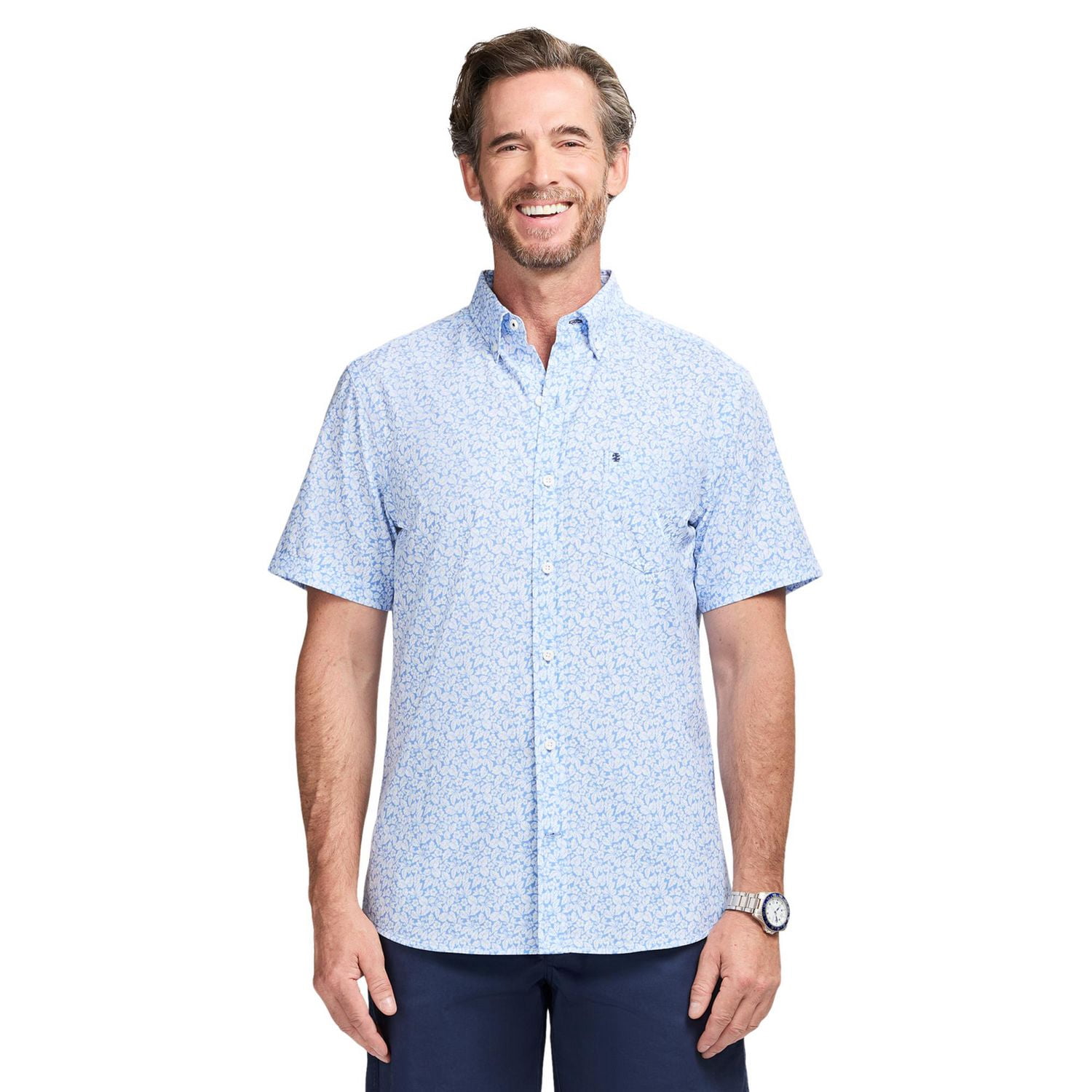 IZOD Chemise à manches courtes boutonnée Breeze