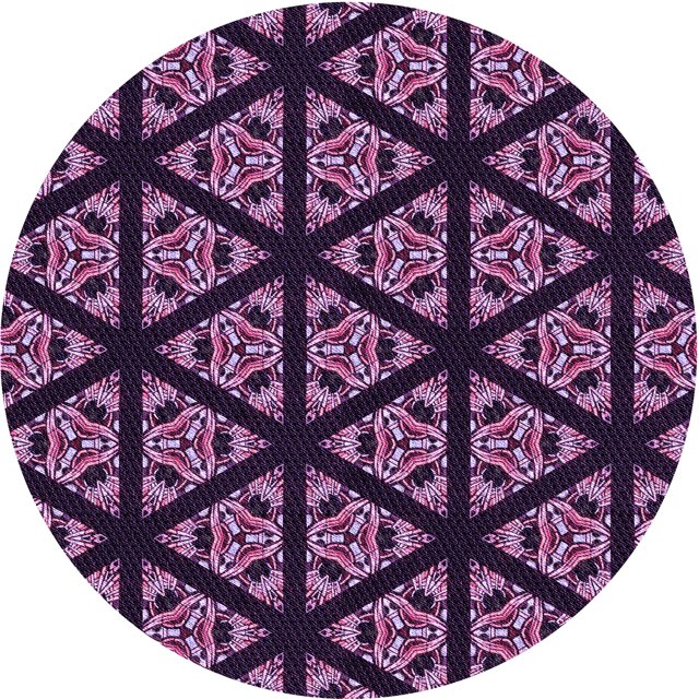 Ahgly Tapis Rond Lavable en Machine Intérieur Transitionnel Orchidée Violet, 6 Pieds Rond