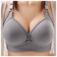 thumbnail image 2 of B91xZ Soutien-Gorge Léger Toucher Doux Respirant en Coton Extensible Confort Extrême, Gris 40, 2 of 4