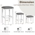 thumbnail image 2 of Costway Tabouret Selle à 3 Hauteurs, Ensemble de 2, Tabouret Carré pour Îlot de Cuisine avec Repose-Pieds, 2 of 8