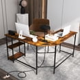 thumbnail image 2 of Giantex Bureau d'Ordinateur en L, Bureau d'Angle Industriel, Table pour PC Portable pour la Maison et le Bureau, 2 of 6