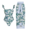 thumbnail image 1 of Daisyyozoid Womens Swimwear Clearance Halter Split Three-piece Printed Swimsuit, 1 of 4