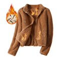 thumbnail image 3 of Women‘s Autumn And Winter Loose Plush Long-Sleeved Color Zipper Jacket, 3 of 6