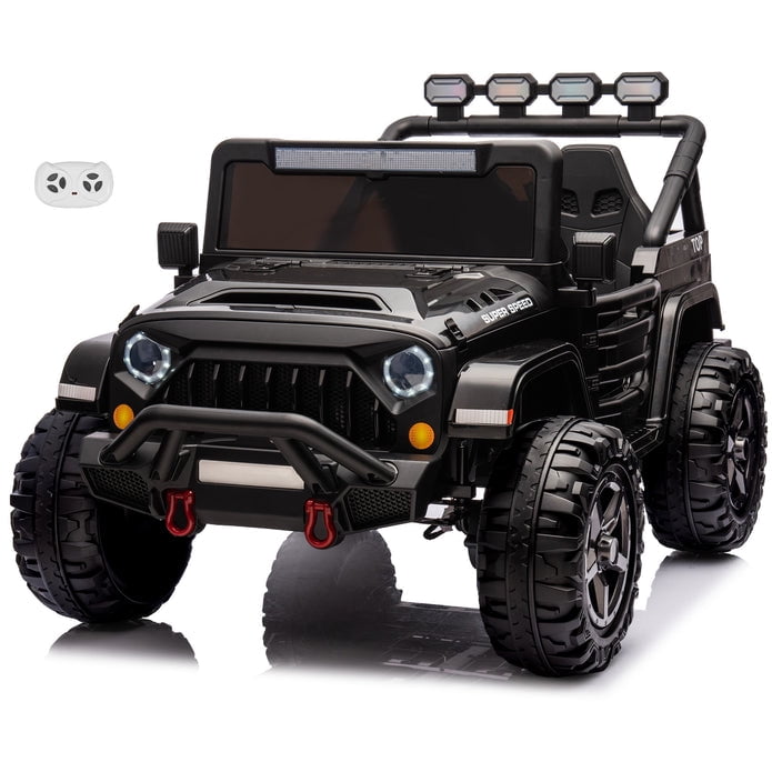 VOLTZ TOYS HVAOC Truck 2-Seater Ride-On Car Toy for Kids with 12V Battery, Open Doors, LED Lights, 2.4G Remote Control and MP3 Player, Battery Powered Electric Vehicle Kids Ages 37+ Mths