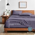 thumbnail image 3 of Bare Home Washed Sheet Set - Premium 1800 Collection - Deep Pocket - 4 Piece - King, Dusty Purple, 3 of 6