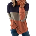 thumbnail image 2 of Meichang Chandail pour Femmes à Manches Longues, Col Rond, Chandail de Détente, Mode, à Blocs de Couleur, Chandails Molletonnés, Grande Taille, Automne, Hauts Confortables, 2 of 3