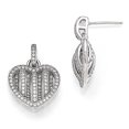 thumbnail image 1 of Boucles d'Oreilles Pendantes à Tige Cœur en Argent Sterling 925 avec Zircon Cubique Cz, Goutte Amour, 1 of 6