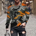 thumbnail image 1 of Meichang T-Shirt à Manches Longues pour Homme Grand, T-Shirts Graphiques pour Hommes Tendance à Imprimé Camouflage, T-Shirts Amusants à Col Rond Confortables à Manches Longues pour Hommes, 1 of 5