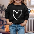 thumbnail image 2 of PMVFHDE Chandail pour Enfants Chandail à Capuchon pour Fille Manches Longues Doux Chandail Graphique Hoody Enfants Mignons Chandails à Enfiler Haut Vêtements pour Filles Noir,120, 2 of 4