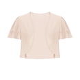 thumbnail image 3 of cfhntfmh Cardigan for Women Soft Chiffon Open Front Cropped Tops Fashion Layered Short Sleeve Loose Cardigans, 3 of 6