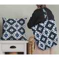thumbnail image 5 of Soimoi White Velvet Fabric Check & Geometric Print Fabric by Yard 58 Inch Wide, 5 of 5