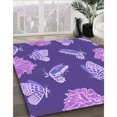 thumbnail image 3 of Ahgly Tapis Rond Lavable en Machine Intérieur Transitionnel Violet Améthyste Violet, 5 Pieds Rond, 3 of 7