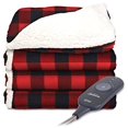thumbnail image 1 of Sunbeam Electric Throw - Reversible Imperial Plush with Sherpa - Premium Sherpa and Ultra Soft with 3 Heat Settings and 3 Hour Auto-off, Plaid Red and Black on White Sherpa, 50 x 60, 1 of 4