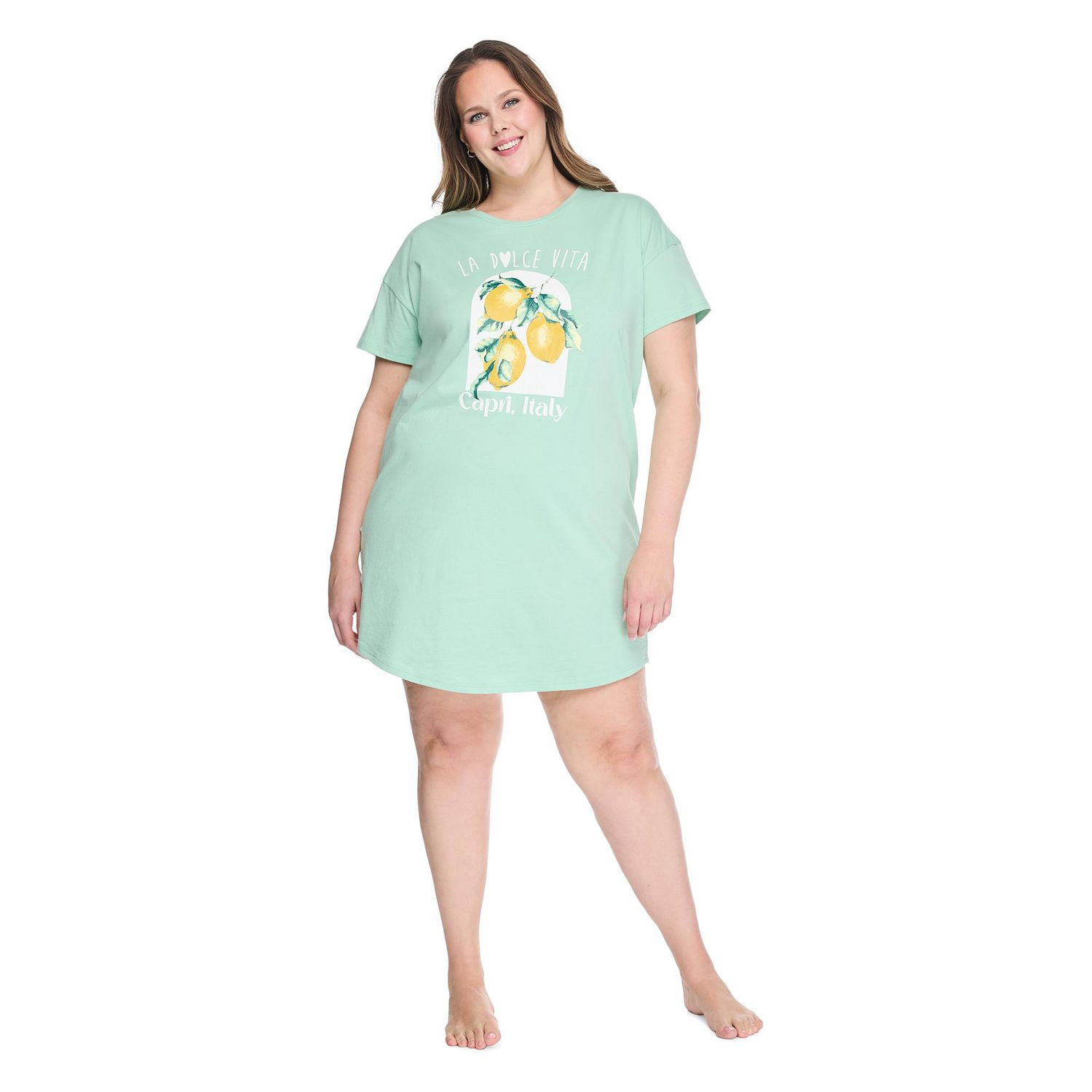 Chemise de nuit à encolure ras du cou George Plus pour femmes