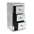 thumbnail image 3 of Nightstand, Nightstand, Mirrored Nightstand, Bedroom Nightstand, MDF Nightstand, Mirrored Bedside Table, Three Drawer Nightstand, Mirrored Nightstand with Clear Knobs, 3 of 4