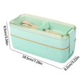 thumbnail image 2 of Wzzjkit Wheatss Straw Lunch Box Transparent Lid Double Layer Plastic Lunch Boxes, 2 of 2