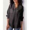 thumbnail image 1 of Chemises Unies à Col en V pour Femmes avec Poche en Coton Lin Blouses Amples, 1 of 2
