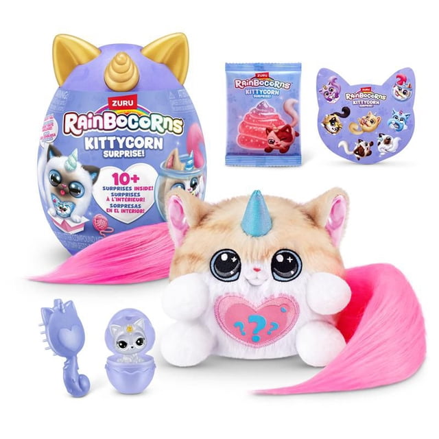 Kittycorn Surprise Series 3 by ZURU, Plush Toy, Collectible Plush Stuffed Animal, Slime, Surprise Eggs for Girls